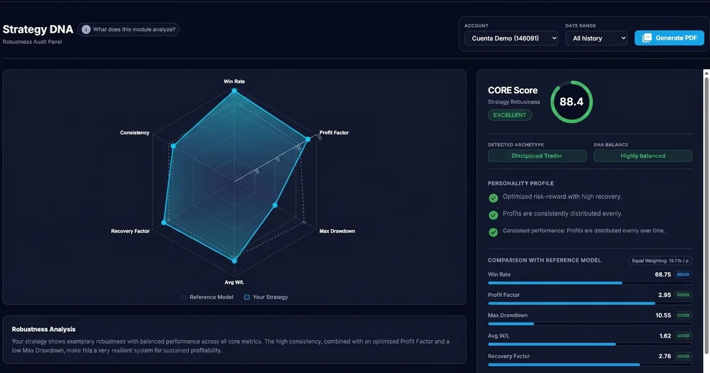 CORE Score™ Radar (1 a 100)